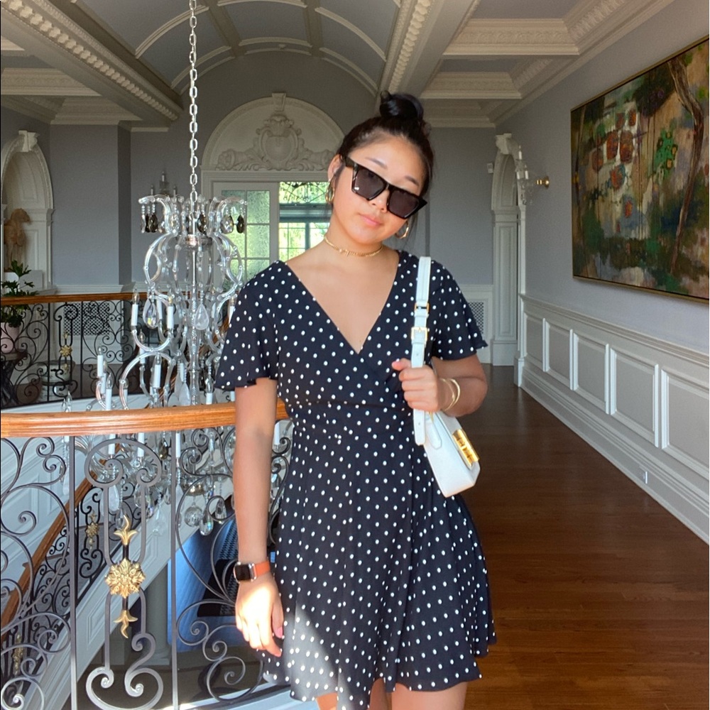 EXPRESS black and white polka dot dress size 4